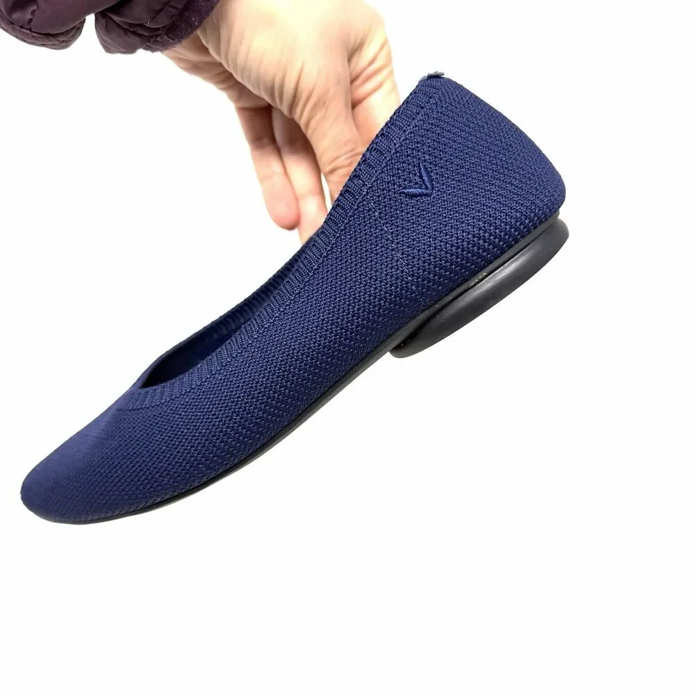 New Vivaia Aria Walker Lightweight Pointed Ballet Flats Navy Size US 6